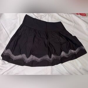 Black Skirt with Embroidered Detail